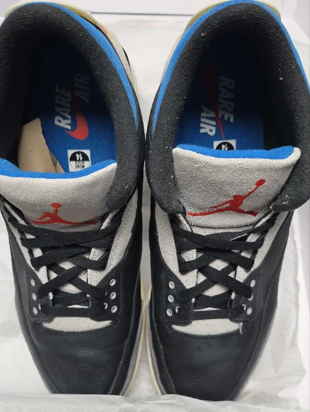 Jordan Black, Gray and Blue Retro Basketball Sneakers